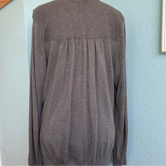 Banana Republic Gray Tie-Front Deep V Sweater Sz. XL (1) - Picture 8 of 11